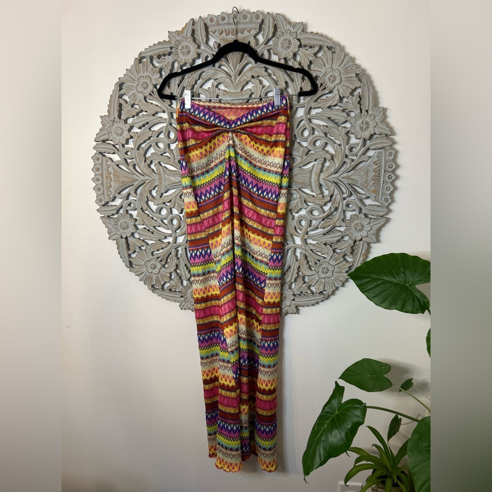 Vintage-Retro Style Maxi Dress – Canvas Fabric, Size Large